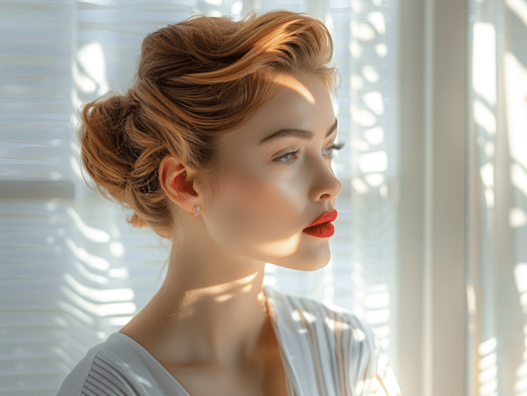 Chignon élégant inspiré des années 50 réalisé à la maison