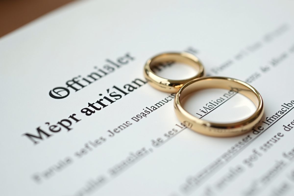Alliances sur un contrat de mariage français