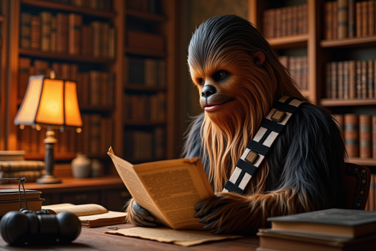 Chewbacca dans les forêts de Kashyyyk entouré de mystères et d'aventures
