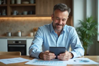 Homme d'âge moyen analysant des documents financiers